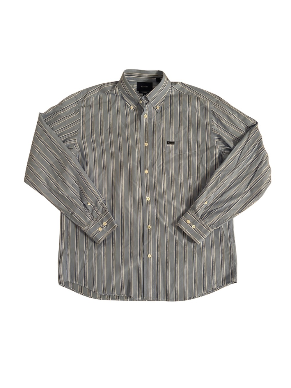 Façonnable Striped Button-Down Shirt - Blue/White